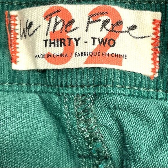 Free People Straight Leg Green Corduroy Pants 32 - Picture 10 of 14